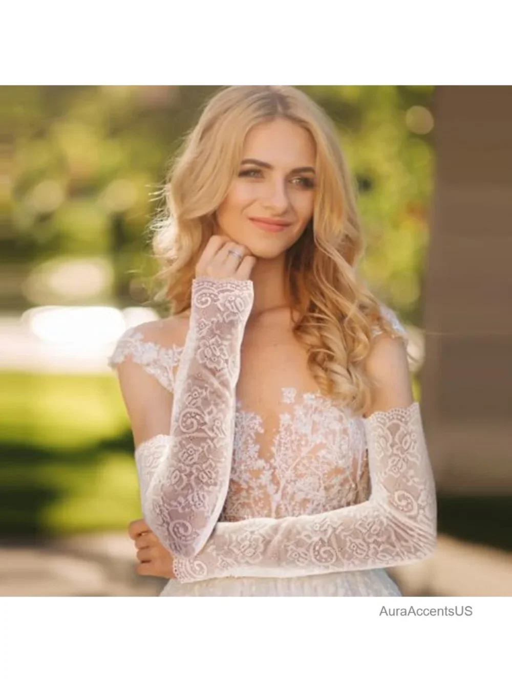 Lace Fingerless Arm Sleeve Gloves for Driving Wedding UV Sun Protection